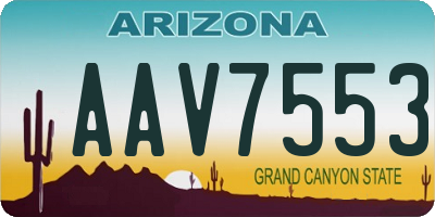 AZ license plate AAV7553