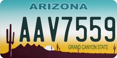 AZ license plate AAV7559