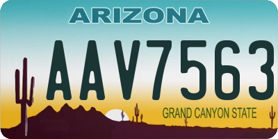 AZ license plate AAV7563