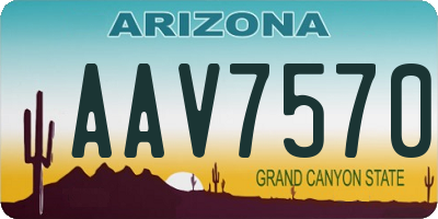 AZ license plate AAV7570