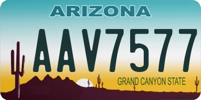 AZ license plate AAV7577