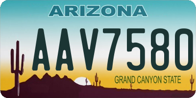 AZ license plate AAV7580