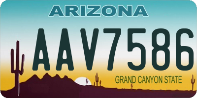 AZ license plate AAV7586