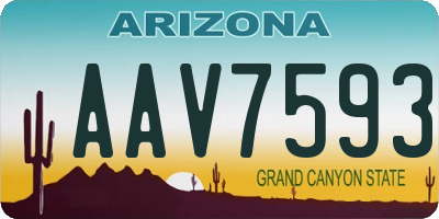 AZ license plate AAV7593