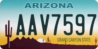 AZ license plate AAV7597