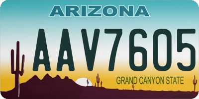 AZ license plate AAV7605