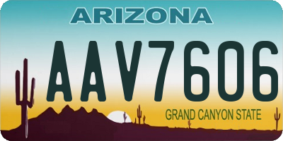 AZ license plate AAV7606