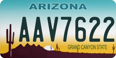 AZ license plate AAV7622