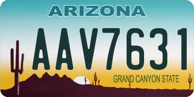 AZ license plate AAV7631