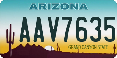 AZ license plate AAV7635