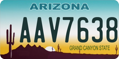 AZ license plate AAV7638