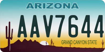 AZ license plate AAV7644