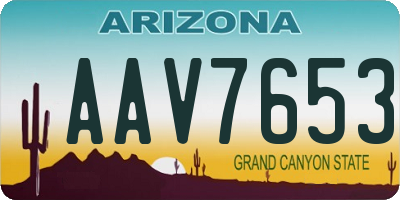 AZ license plate AAV7653