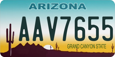 AZ license plate AAV7655