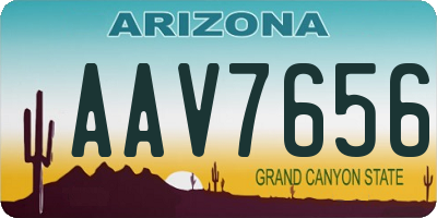 AZ license plate AAV7656