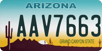 AZ license plate AAV7663