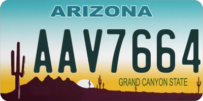 AZ license plate AAV7664