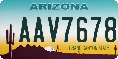 AZ license plate AAV7678