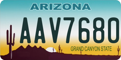 AZ license plate AAV7680