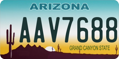 AZ license plate AAV7688