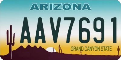 AZ license plate AAV7691