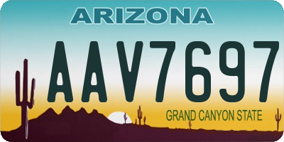AZ license plate AAV7697
