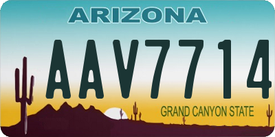 AZ license plate AAV7714