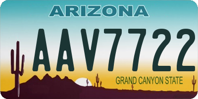 AZ license plate AAV7722