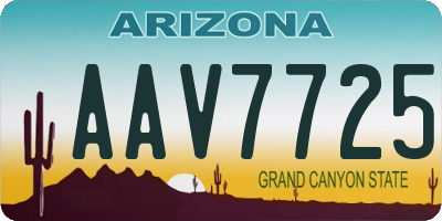 AZ license plate AAV7725