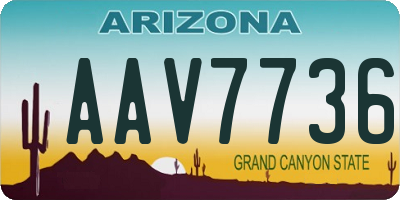 AZ license plate AAV7736