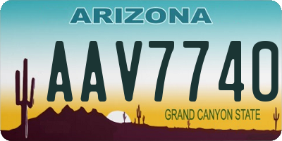 AZ license plate AAV7740