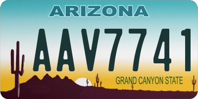 AZ license plate AAV7741