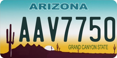 AZ license plate AAV7750