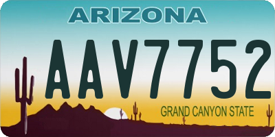 AZ license plate AAV7752