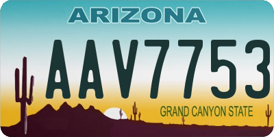 AZ license plate AAV7753