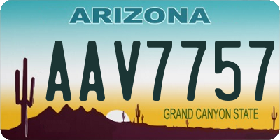 AZ license plate AAV7757