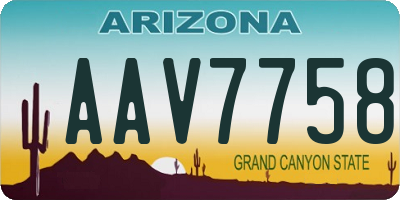 AZ license plate AAV7758