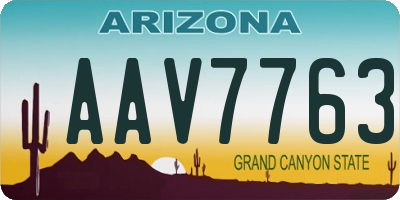 AZ license plate AAV7763