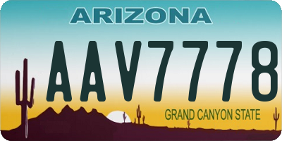AZ license plate AAV7778