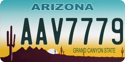 AZ license plate AAV7779