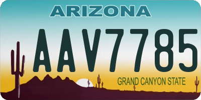 AZ license plate AAV7785