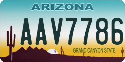 AZ license plate AAV7786