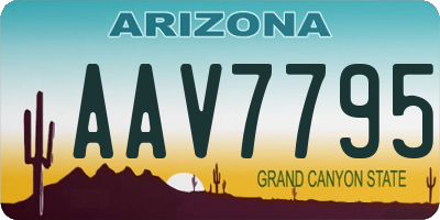 AZ license plate AAV7795
