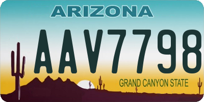 AZ license plate AAV7798