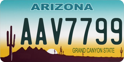 AZ license plate AAV7799