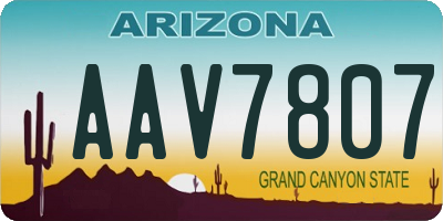 AZ license plate AAV7807