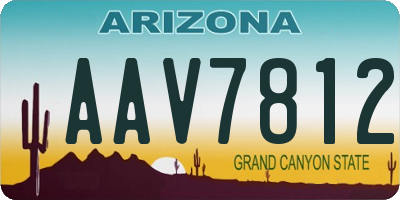 AZ license plate AAV7812
