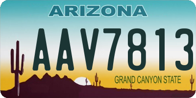 AZ license plate AAV7813