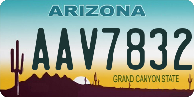 AZ license plate AAV7832