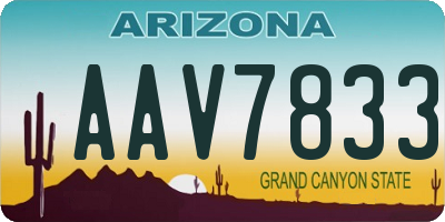 AZ license plate AAV7833